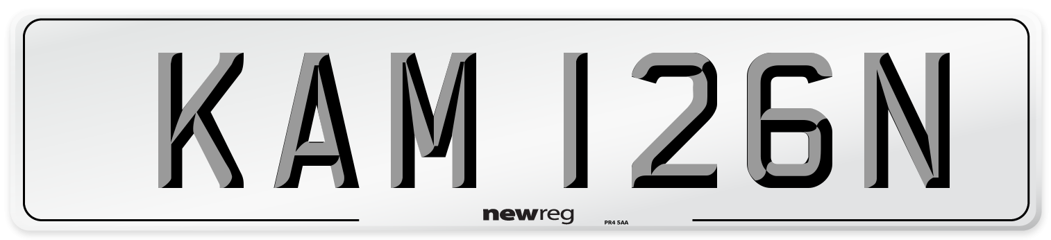 KAM 126N Number Plate from New Reg